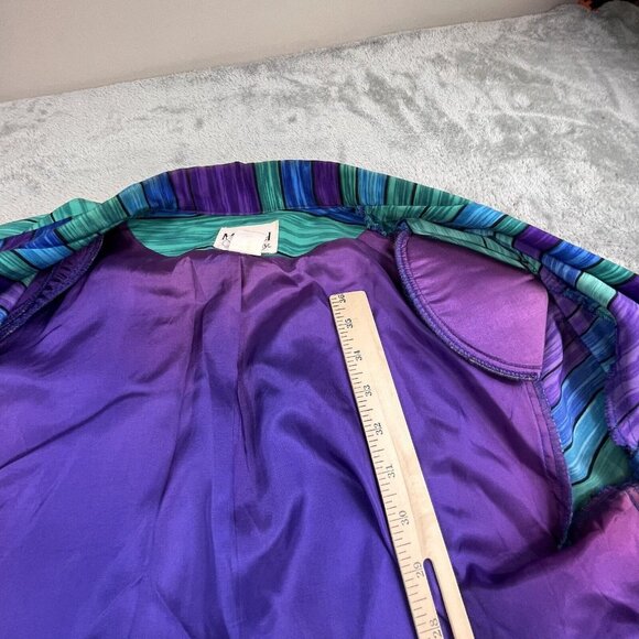 VTG Michael & Company Womens 8 ColorBlock Purple Rave Blouse Tunic USA Made BOHO - Picture 8 of 13